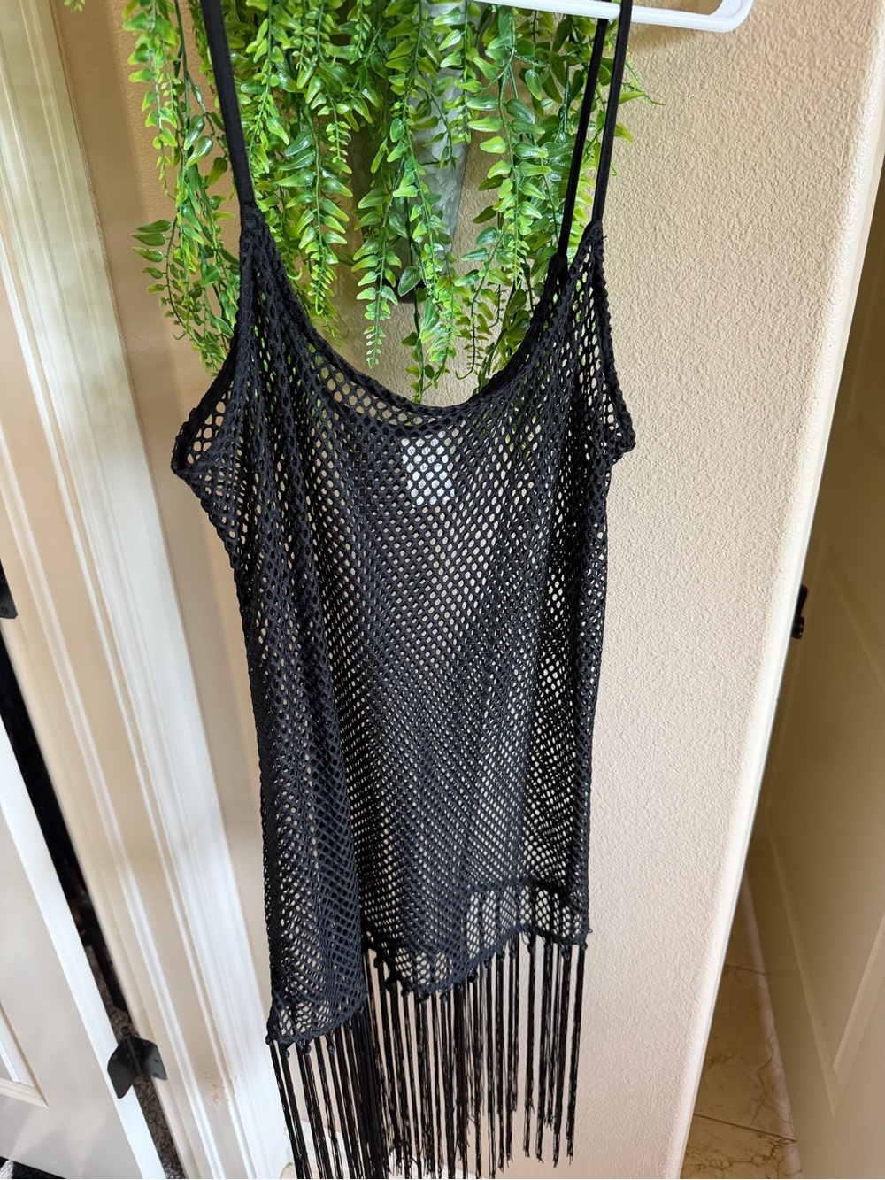 NEW! 🔥 Black Mesh Fringe Cover-Up